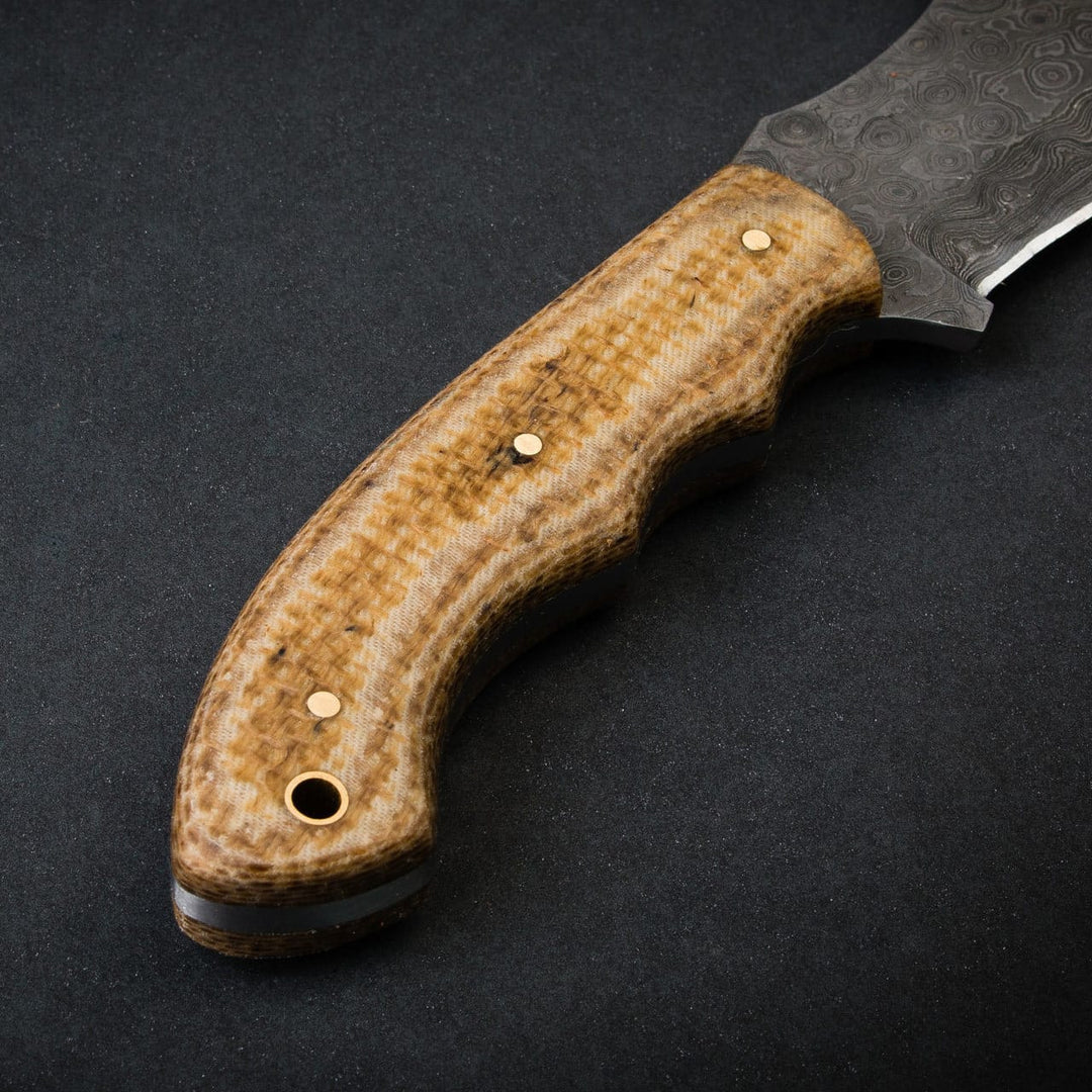 Custom Handmade Damascus Steel Tracker Hunting Knife With Leather Sheath