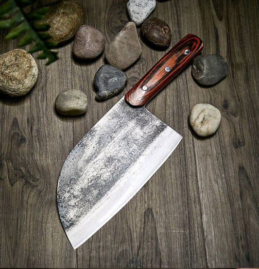 Handmade Serbian Kitchen Cleaver Chopper Professional kitchen chef Knife Bone Choping Wood handle