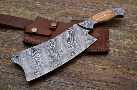 Hand Made Heavy Duty Damascus Steel Meat Cleavers/Choppers.
