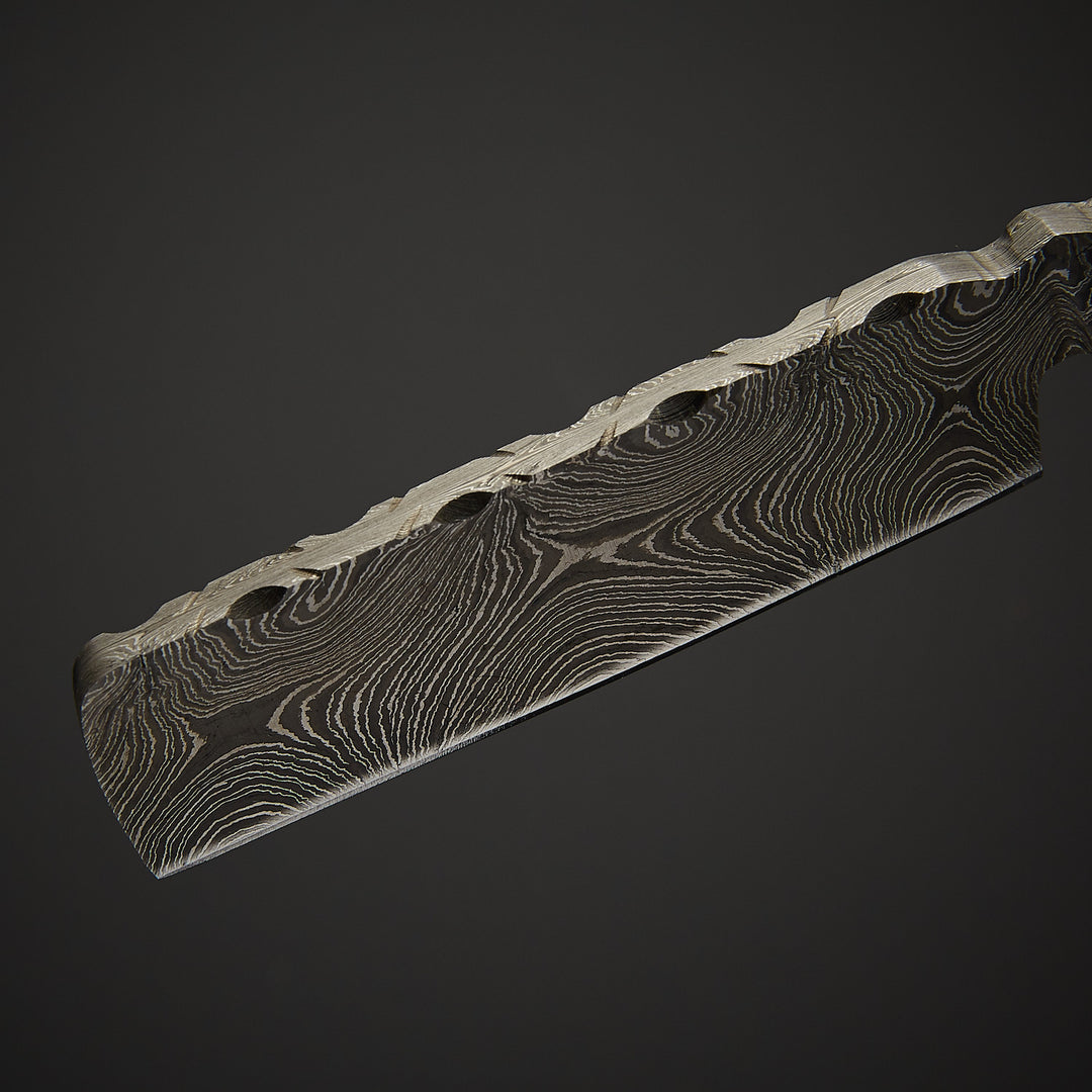 Luxury handmade Damascus steel shaving razor presented in elegant gift box with leather sheath, ideal for wet shaving and gifting.