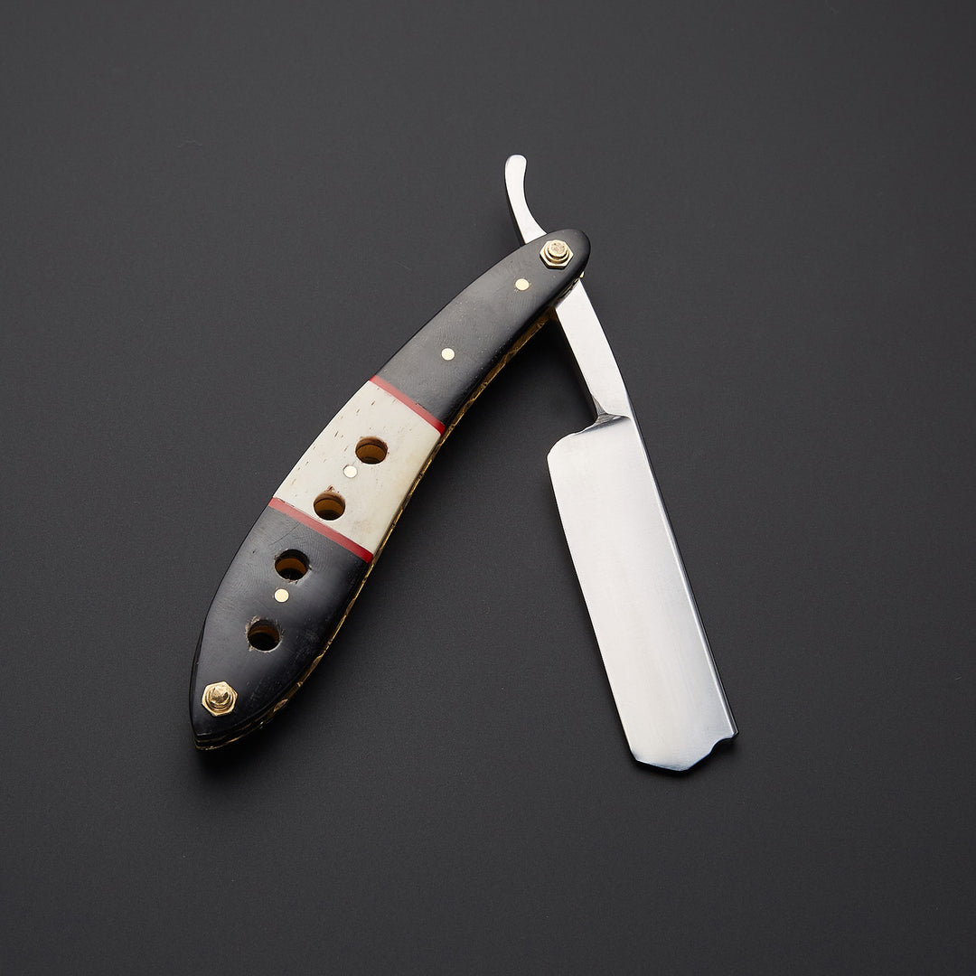 J2 Steel Straight Razor with Leather Sheath for Men
