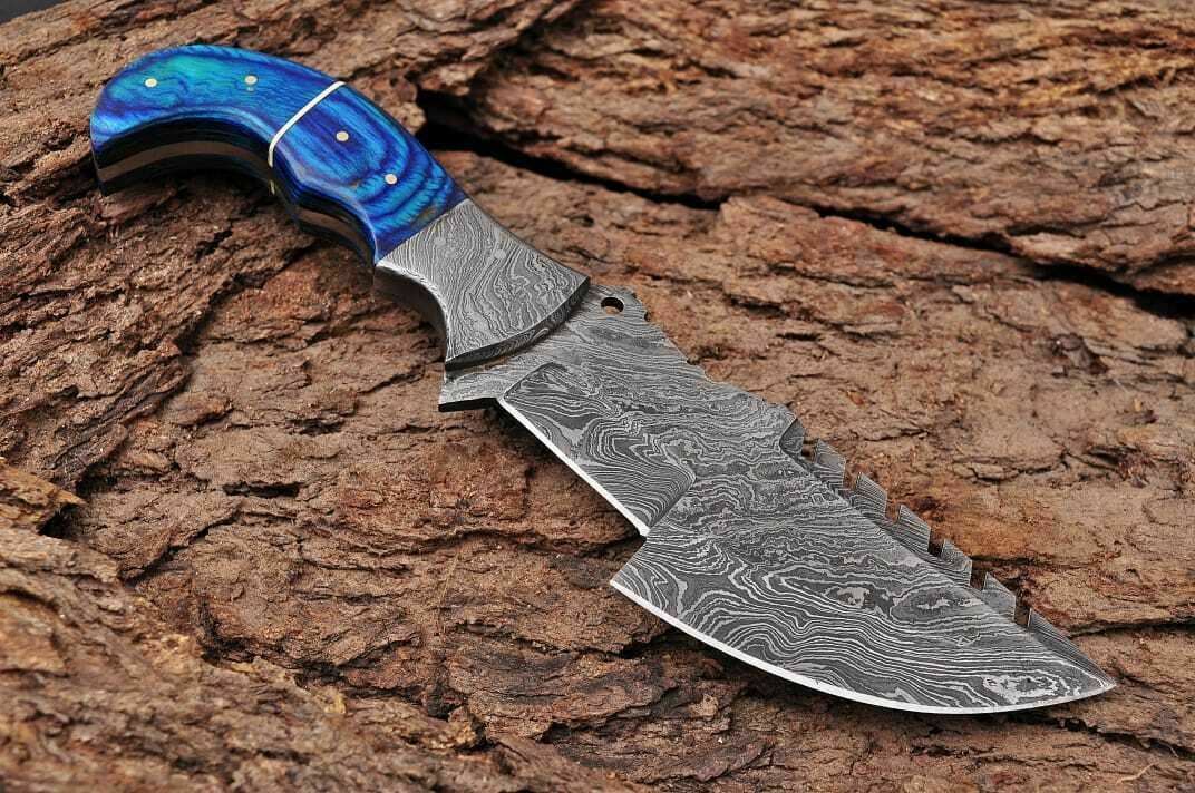 Handmade Damascus Steel Tracker Hunting Knife "Bone handle