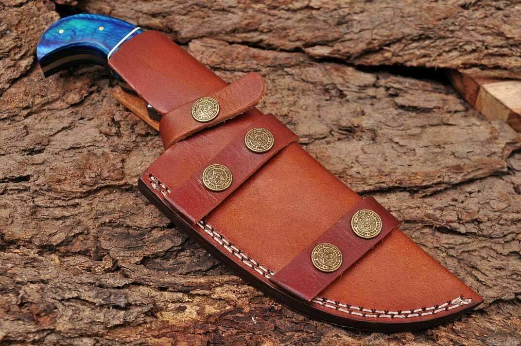 Handmade Damascus Steel Tracker Hunting Knife "Bone handle